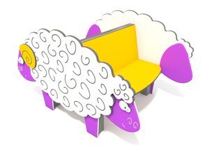Bancă cu spătar animal pentru loc de joacă - BGL-2019