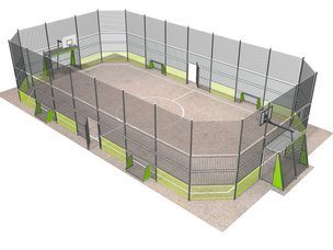 Teren de fotbal și baschet pentru loc de joacă cu gard înalt - BGL-6406