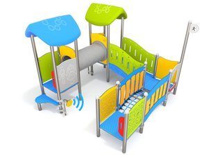 Set complex cu două turnuri pentru copii mici pentru loc de joacă - BGL-7121