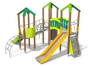 Set cu trei turnuri cu tobogan pentru loc de joacă - BGL-8021