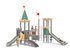 Castel cu două turnuri pentru loc de joacă cu tobogane - BGL-8611 miniatura 1