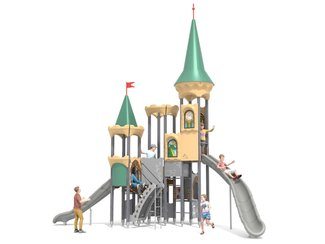 Castel cu două turnuri pentru loc de joacă cu tobogane - BGL-8614 imagine principala