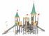 Castel cu trei turnuri pentru loc de joacă cu tobogane și structură de frânghii - BGL-8616 miniatura 1